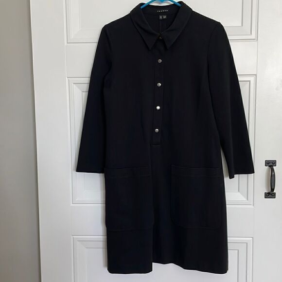 Theory Black Button Front Dress - Picture 1 of 5